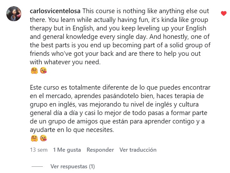 Testimonio de alumno