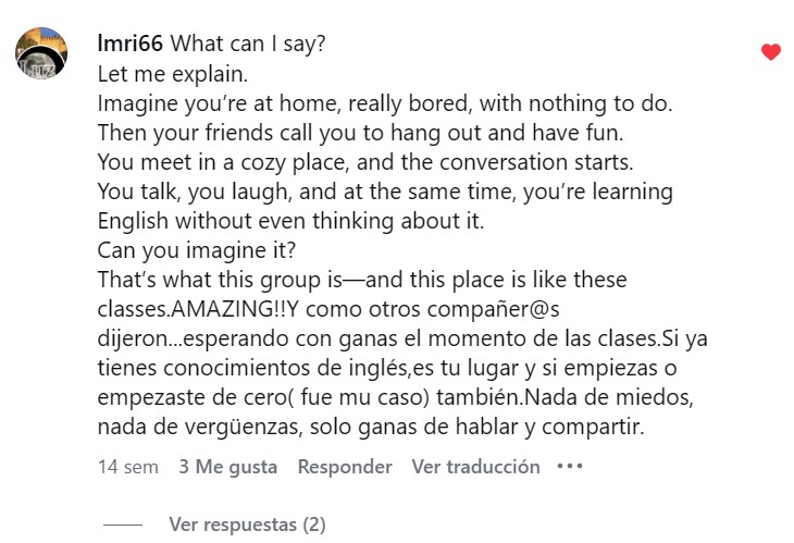 Testimonio de alumno