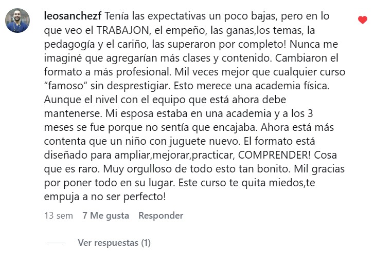 Testimonio de alumno